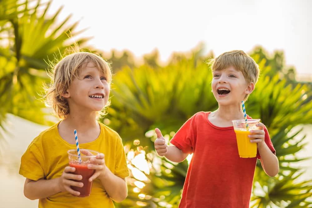 Kids with Healthy Blended Drinks